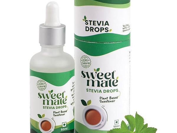 Sweetmate Stevia Drops (50ml, 1000 Drops) - Stevia Leaf Extract Natural Sugar Free Stevia Drops