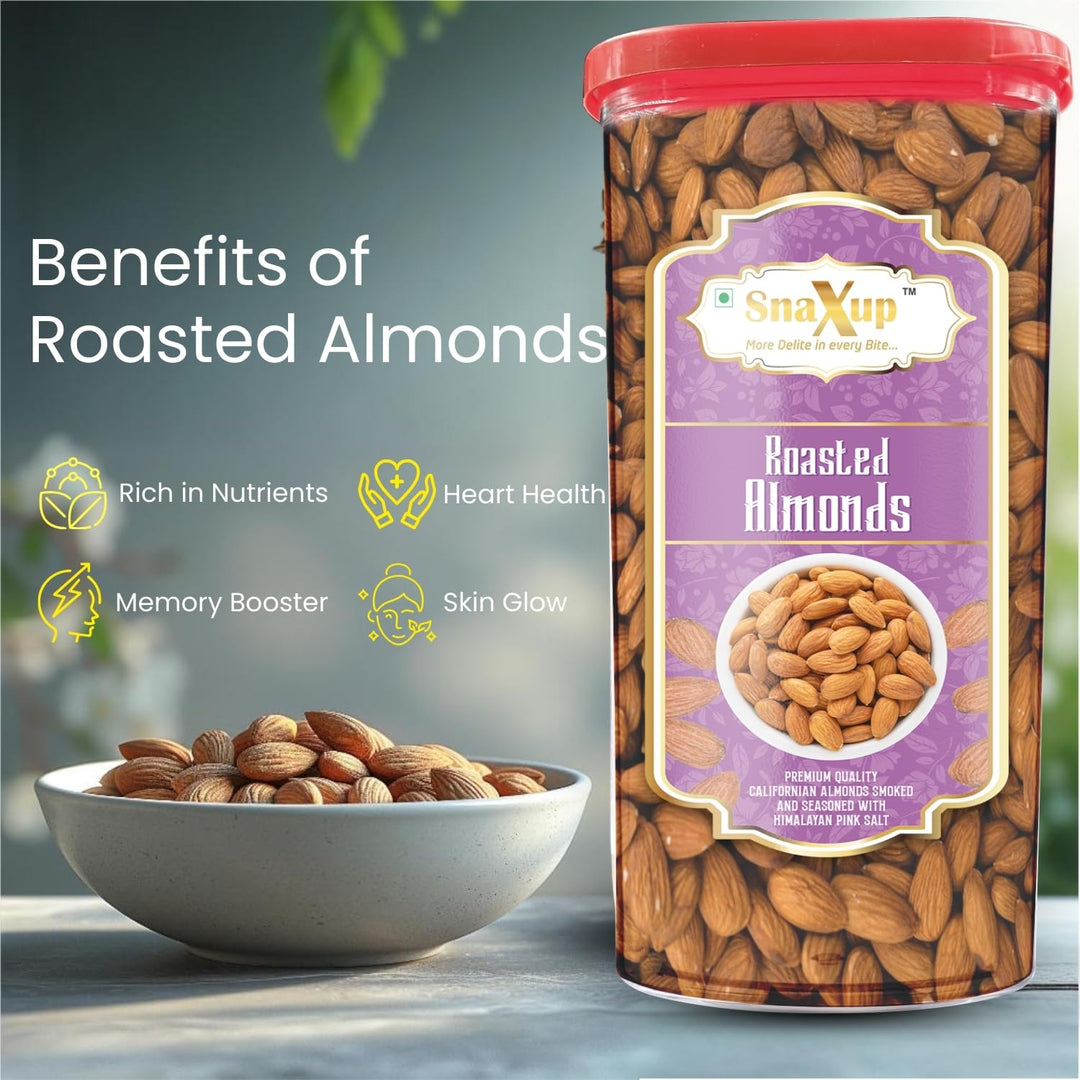 Snaxup Classic Salted & Roasted Almonds/Badam 600g