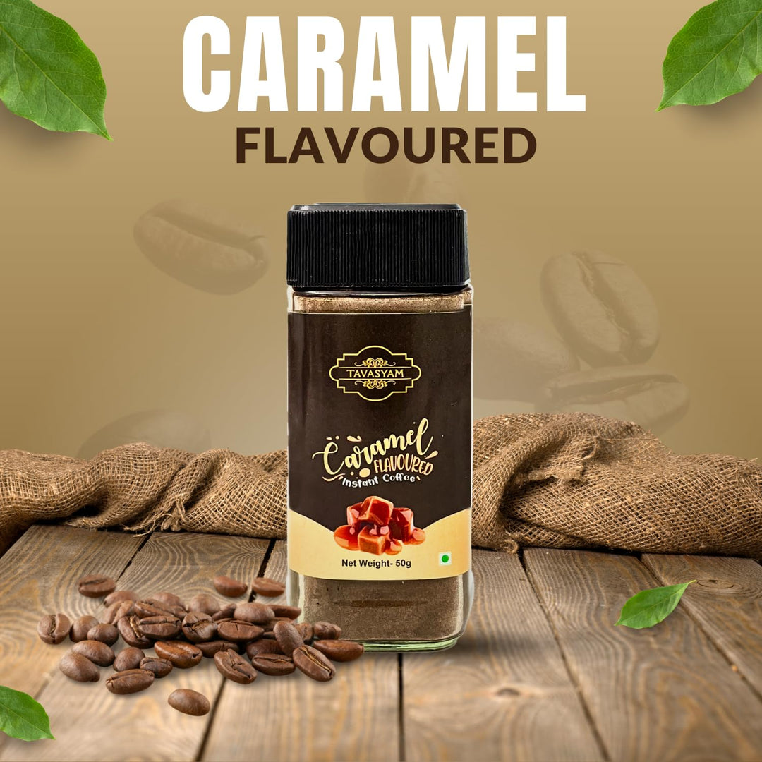 TAVASYAM Coffee Powder Jar 50 gm - Caramel Instant Coffee Powder - 25 Servings