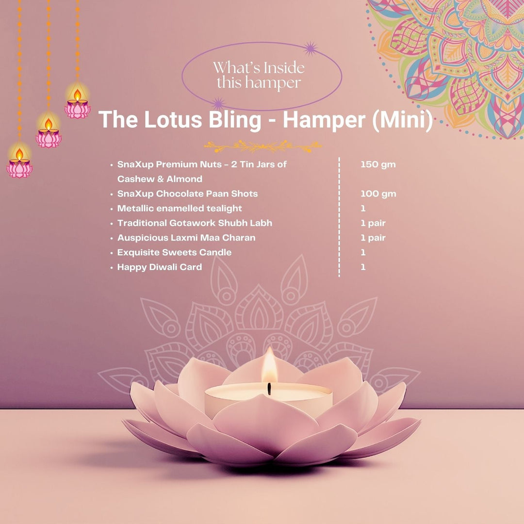 Luxury Diwali Gift Box - The Lotus Bling - Mini Hamper