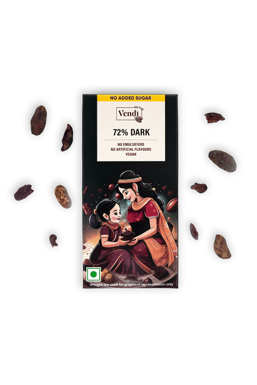 72% DARK - No Added Sugar