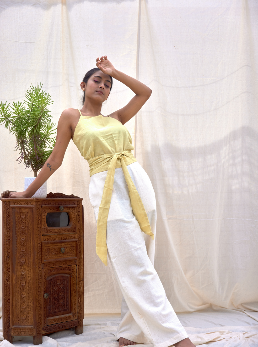 Unborn Studio Natural yellow - Tie-up Cami
