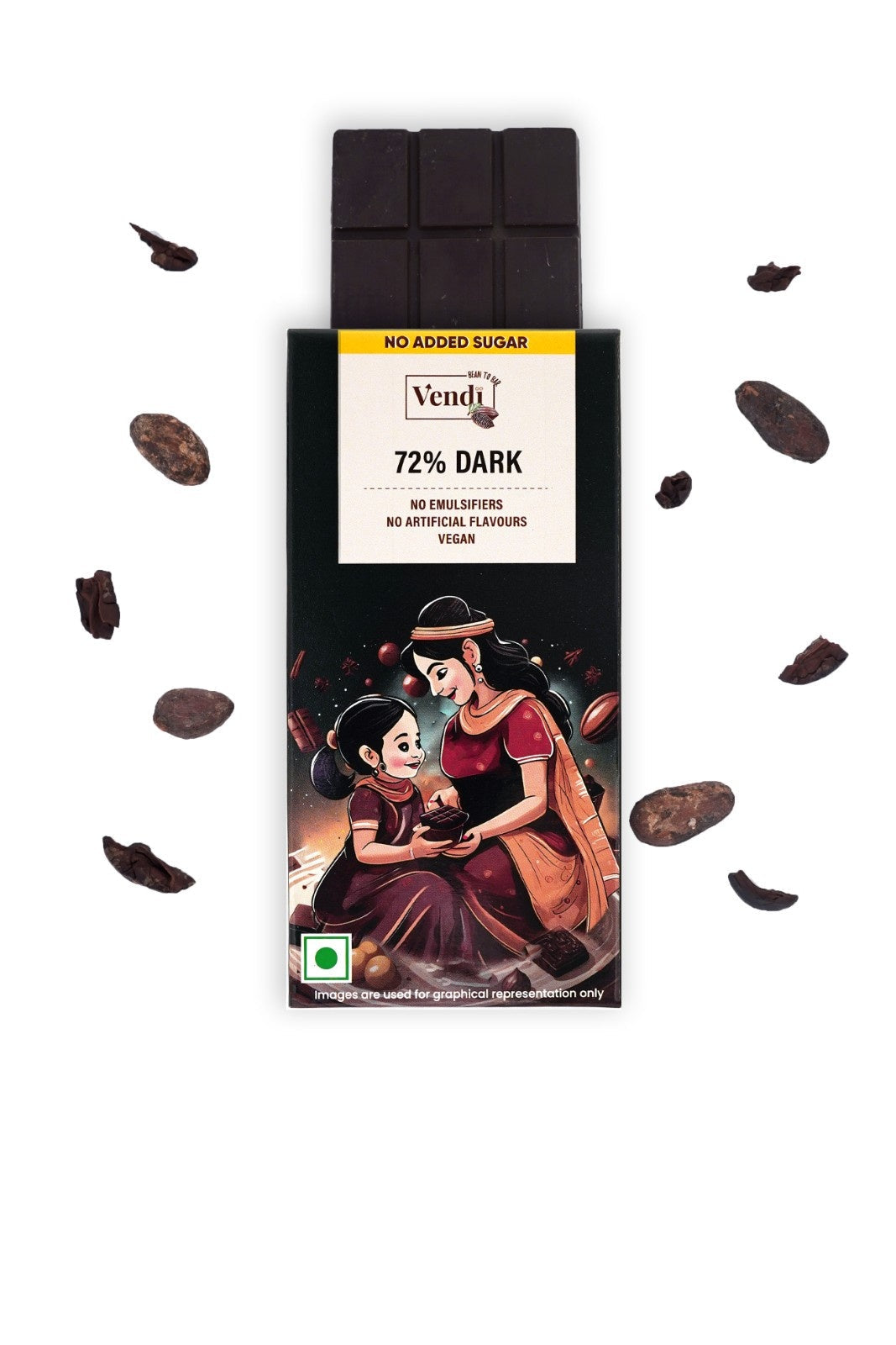 72% DARK - No Added Sugar