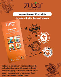 Zugar Vegan Orange Dark Chocolate | 55% Cacao, No Refined Sugar | 45g