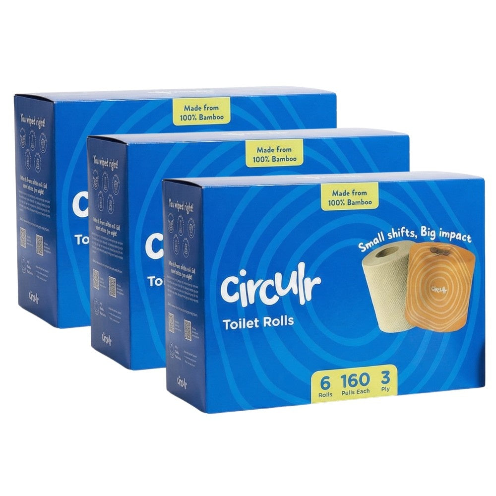 Bamboo Toilet Paper (3 Ply | 160 Pulls | Pack of 18)
