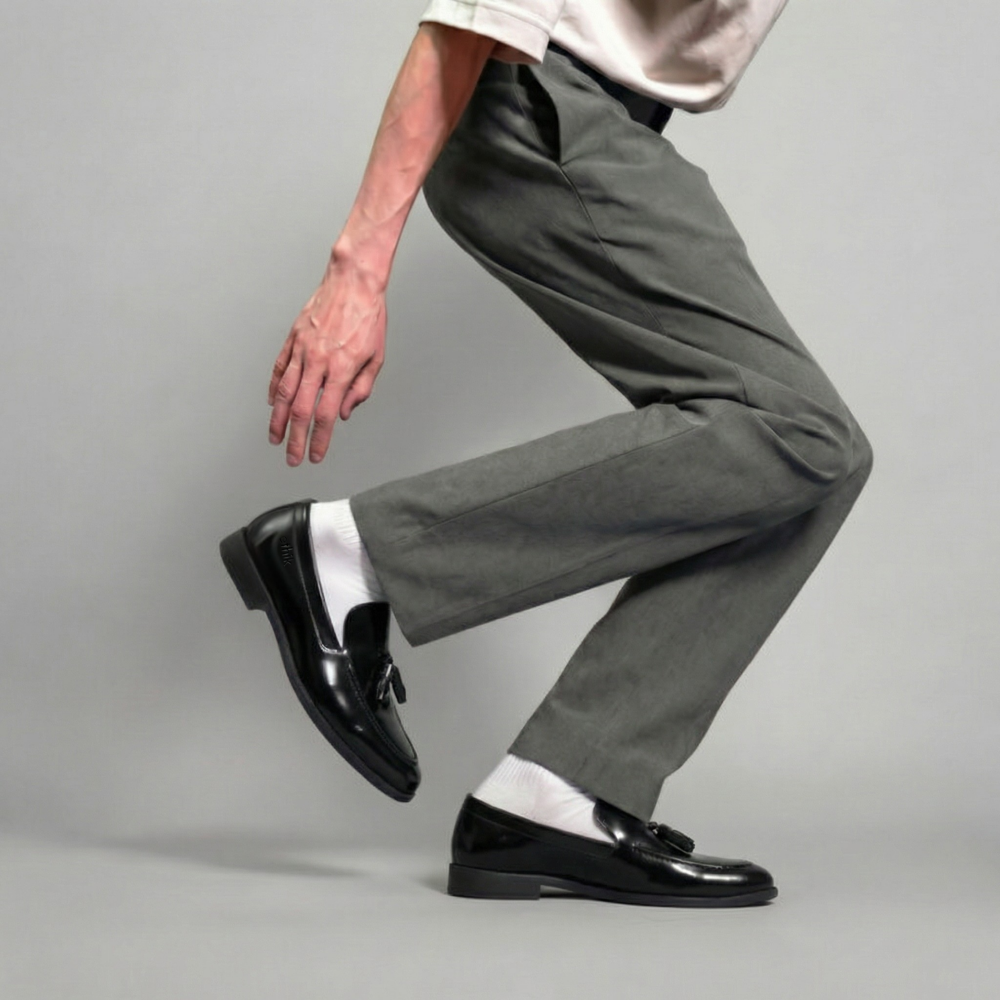 Tassio Black Tassel Loafers