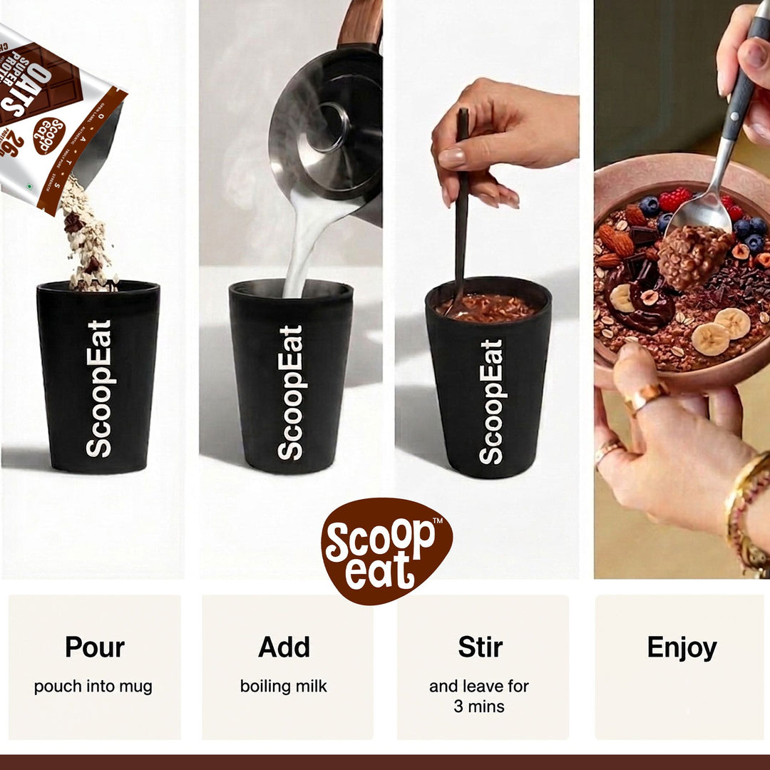 Scoopeat Assorted Oats pack of 2  - 26g Super High Protein Chocolate Oats 400gm