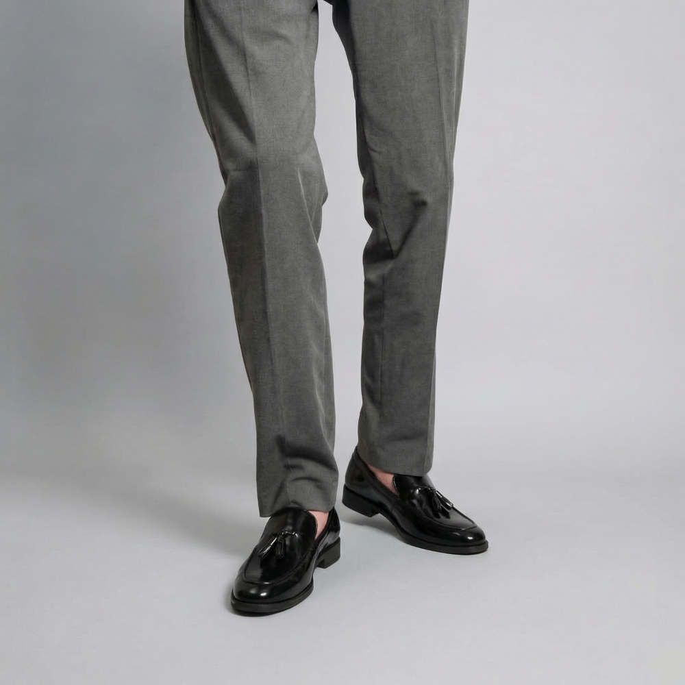 Tassio Black Tassel Loafers
