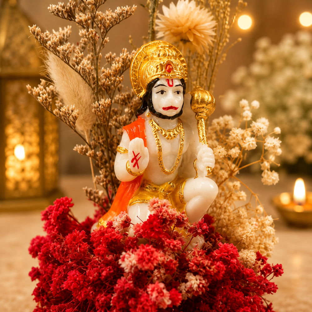Hanuman Blessings Sacred Decorative Dome | Hanuman Ji Red Dome