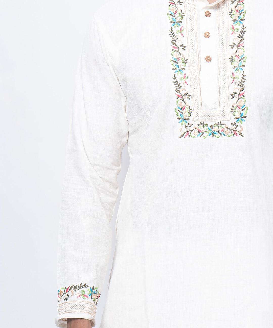 Elegant White Phool Rang Embroidered Kurta Set