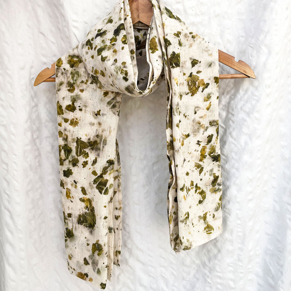 Ecoshi Kala Cotton Stole | Off White & Green