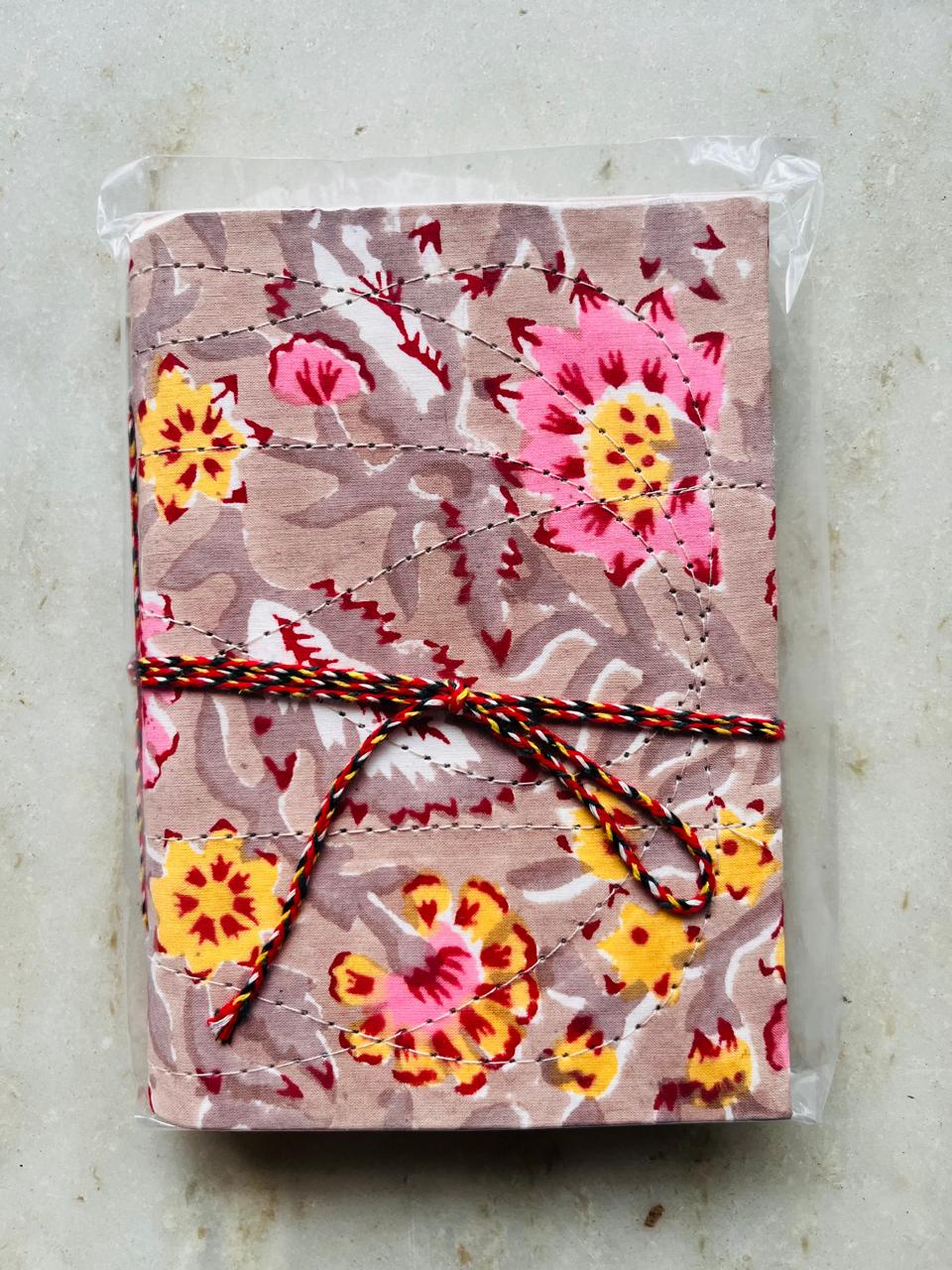 Handcrafted Fabric Diary | 18 × 13 cm | Peekaboo | Softbound with Strings