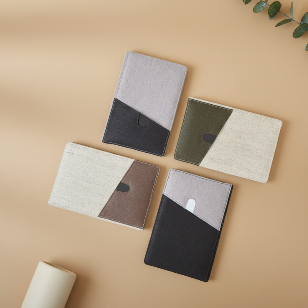The Label Gaia Dual Tone Notebook with Pocket | Hemp