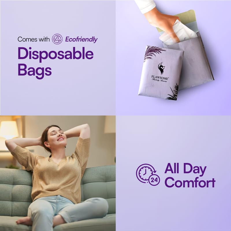 Flawsome 100% Organic Sanitary Pads | High Absorption | Cotton Sanitary Pads | Soft and Rash Free | Toxin-Free (Liner -30 Pads-20, XXL)