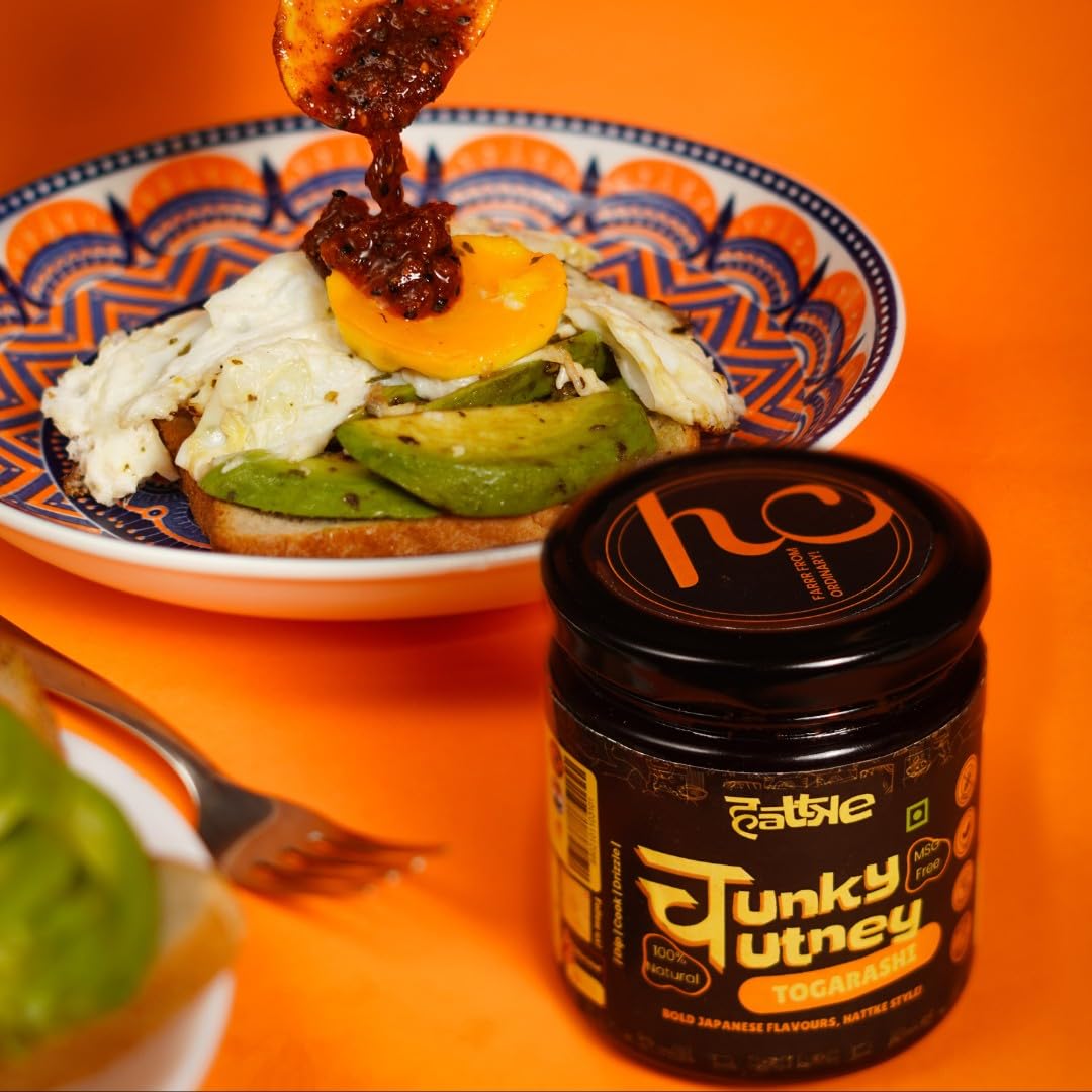 Hattke Chunky Chutney Togarashi 175gm | Used In Japanese Food, Ramen, Soups, Noodles, Rice Cakes, Vegetable Masala, Sauces | 7 Spice Mix (Nanami/Schichimi Togarashi) | Japanese seasoning mix