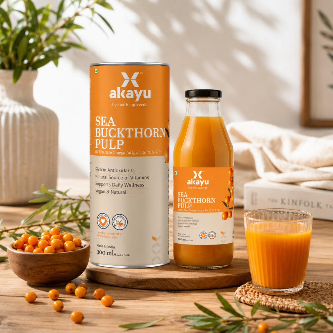Akayu Sea Buckthorn Pulp 300ml | Antioxidant Superfruit Rich in Omega 3, 6, 7 & 9 Fatty Acids | Supports Immunity, Skin Health & Overall Wellness