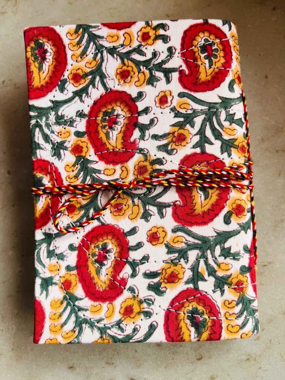 Set of 2 Handcrafted Fabric Diary | 15 × 10 cm | Peekaboo | Softbound with Strings