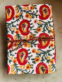 Set of 2 Handcrafted Fabric Diary | 15 × 10 cm | Peekaboo | Softbound with Strings