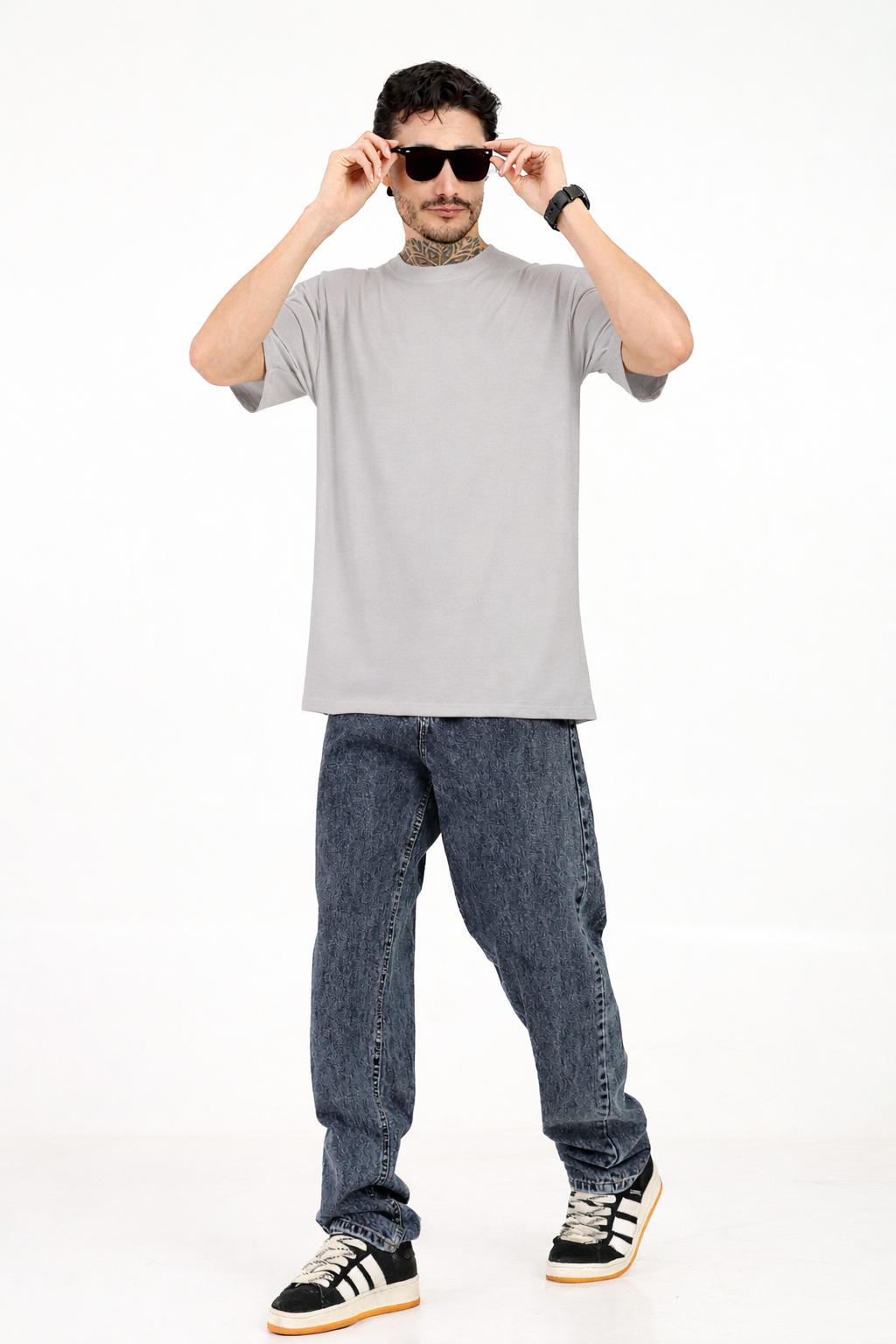 Men Oversized Plain Bamboo T-Shirt – Soft, Breathable & Sustainable | Gray