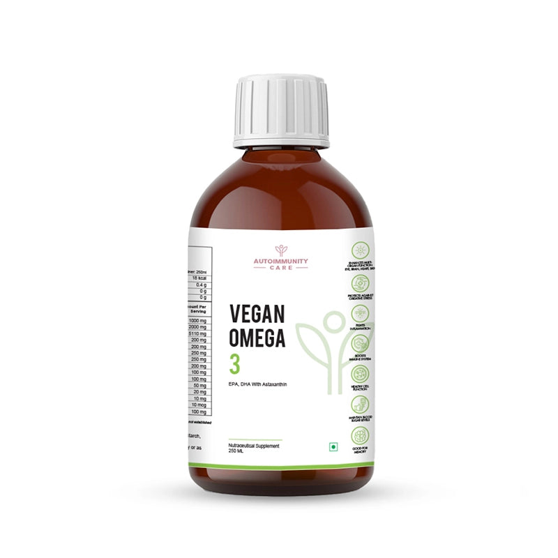 Autoimmunity Care Vegan Omega 3 Oil | EPA, DHA With Astaxanthin | Health Supplement For Heart, Brain, Eye, Skin, Muscles, Bone & Joint Support | Better than Fish Oil | 100% Vegetarian
