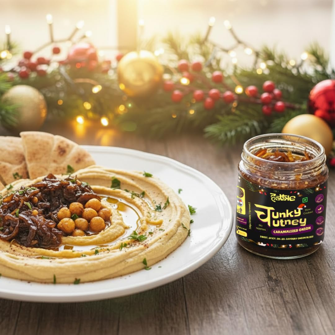 Hattke Chunky Chutney - Caramalized Onion 175g | Homemade Caramelised Onion Chutney (Pyaaz ki Chutney) | 100% Natural Ingredients | Limited Edition