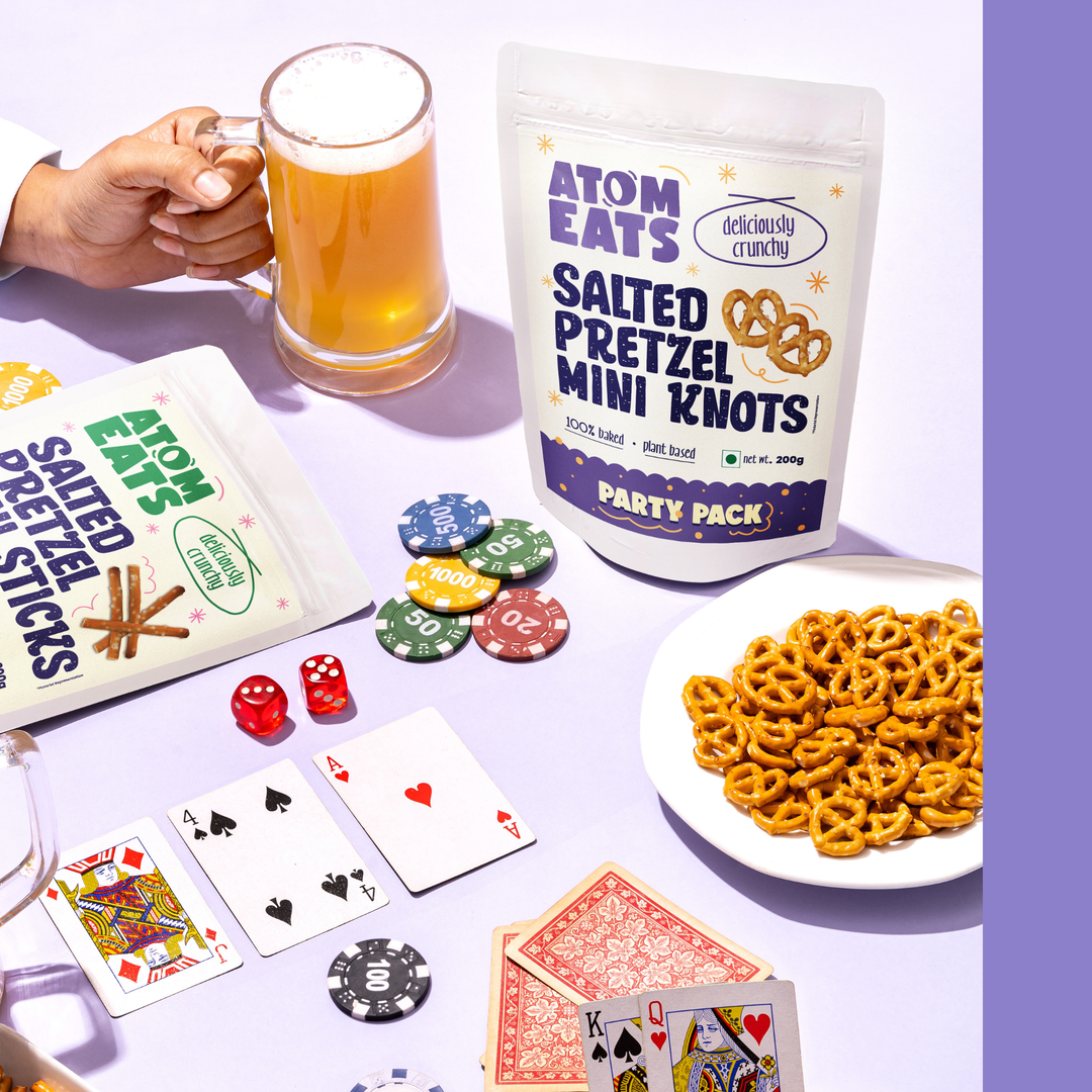 Atom Eats Salted Mini Pretzel Knots Party Pack | 200g Pack by Atom Eats