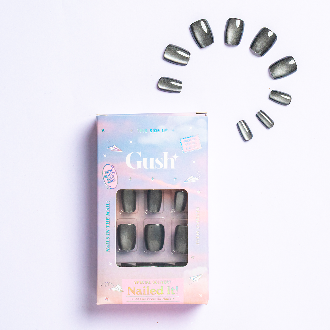 Black Cat Energy | Medium Square, Press-On Nails