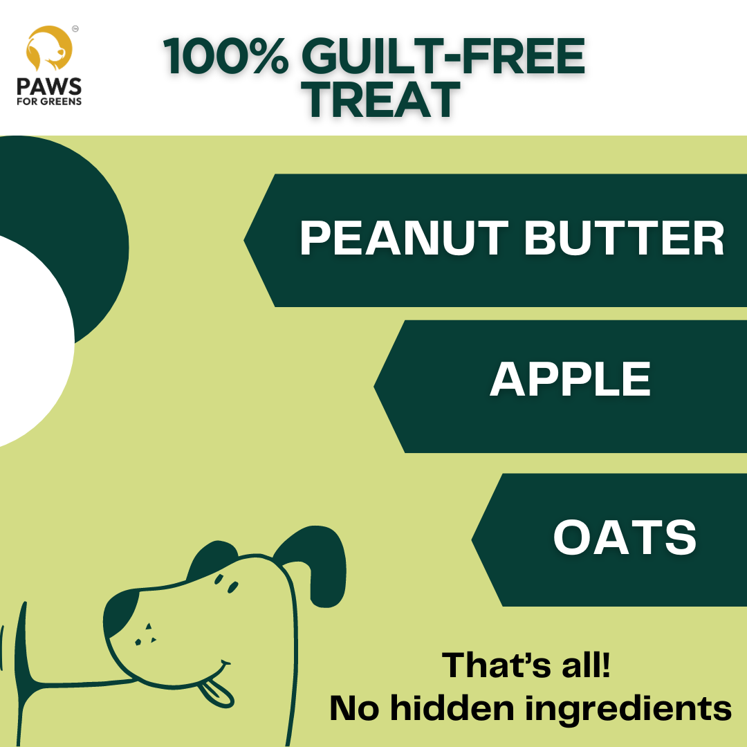 Paws For Greens Vegan Treats- Peanut Butter and Apple Flavor - 100 gm