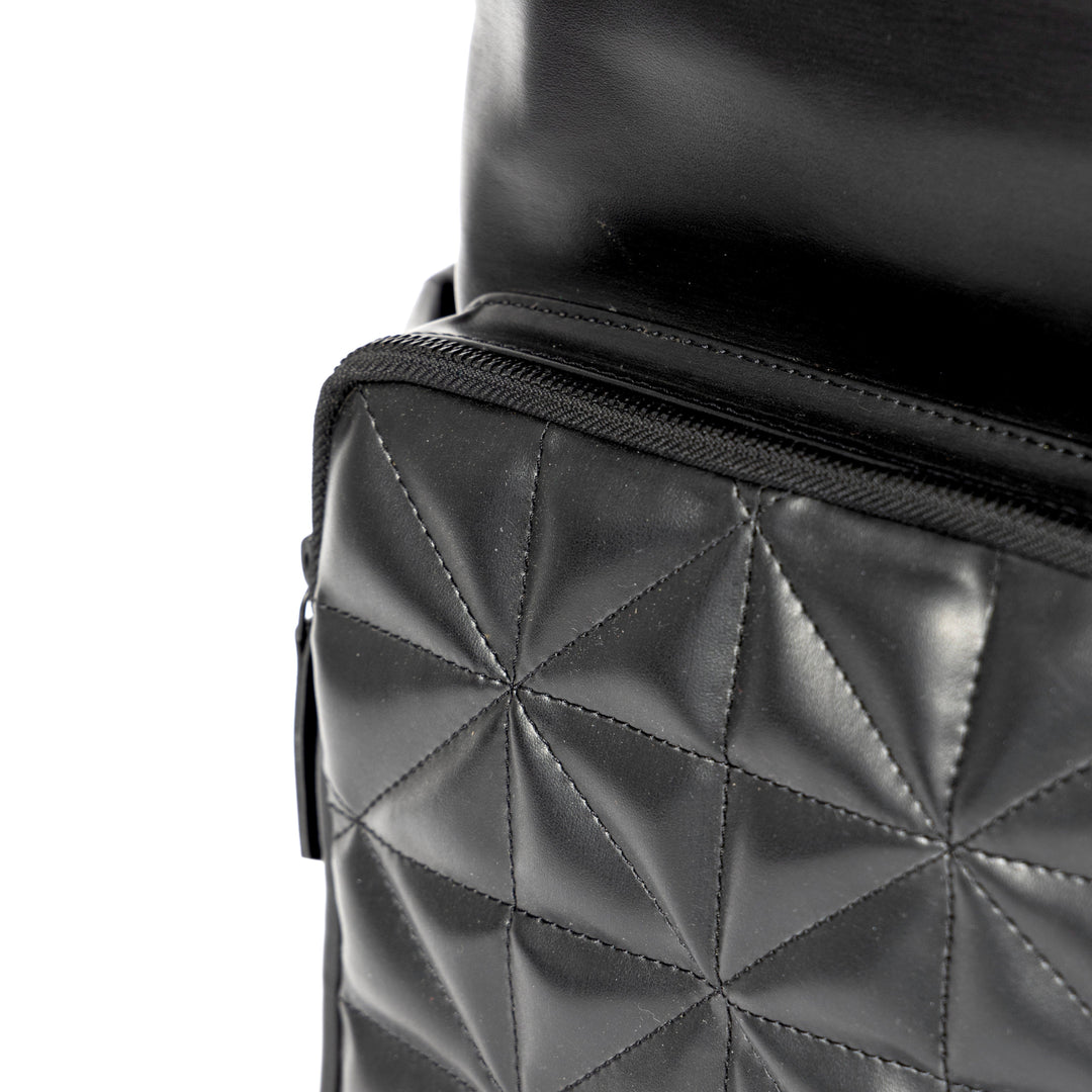 Green Hermitage Elm Black Vegan Leather Backpack