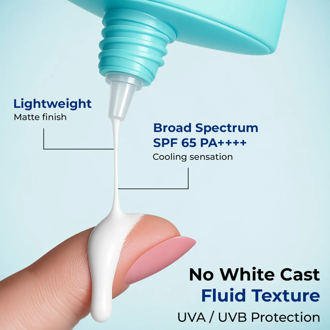 Cooling Fluid Sunscreen | SPF 65 PA++++ | 8 Hour Oil Control | AF