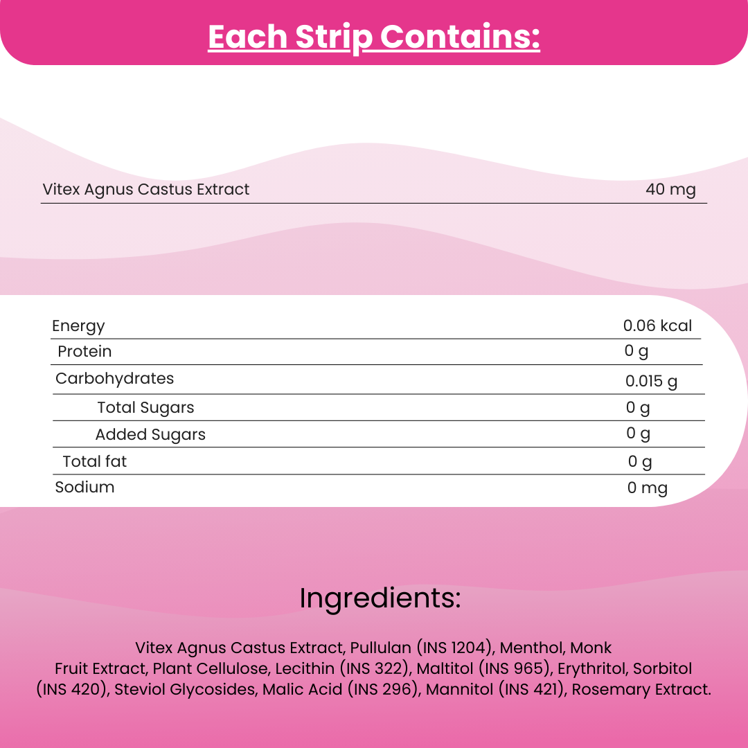 PMS Relief Oral Strips | Soothe Cramps, Bloating, and Mood Swings