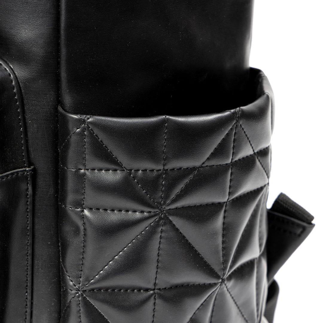 Green Hermitage Elm Black Vegan Leather Backpack