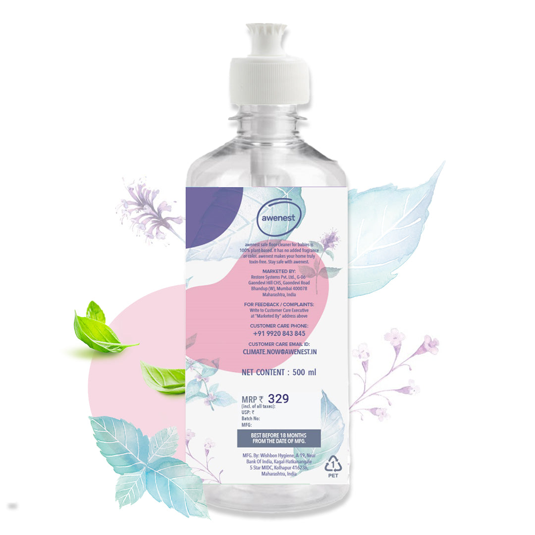 Awenest 100% plant-based Baby Natural Floor Cleaner | Made for Babies | For Play Areas, Baby Rooms | 500 ml
