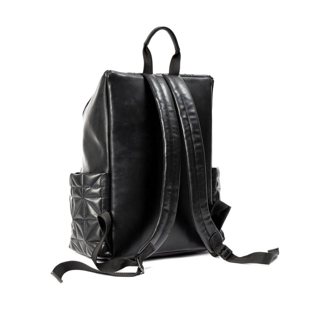 Green Hermitage Elm Black Vegan Leather Backpack
