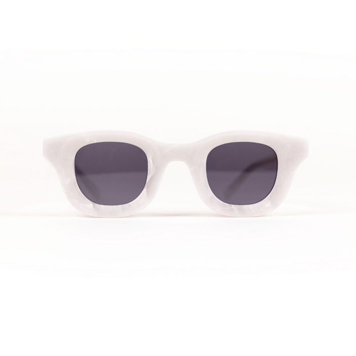 Monkstory MonkStory Thick Acetate Unisex Sunglasses - Marbleous White
