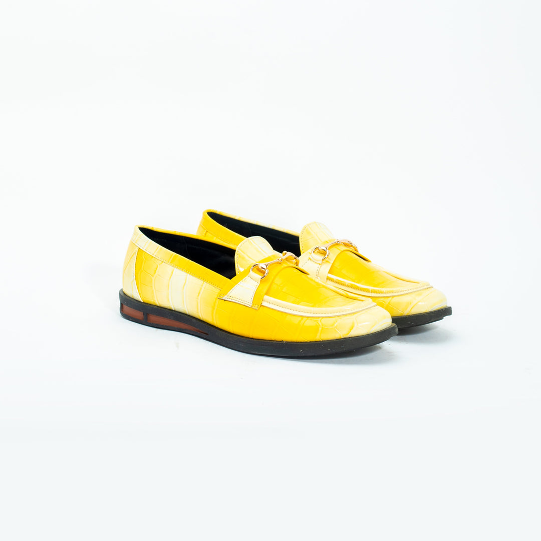 Monkstory Flatform Horsebit Slip Ons - rich yellow