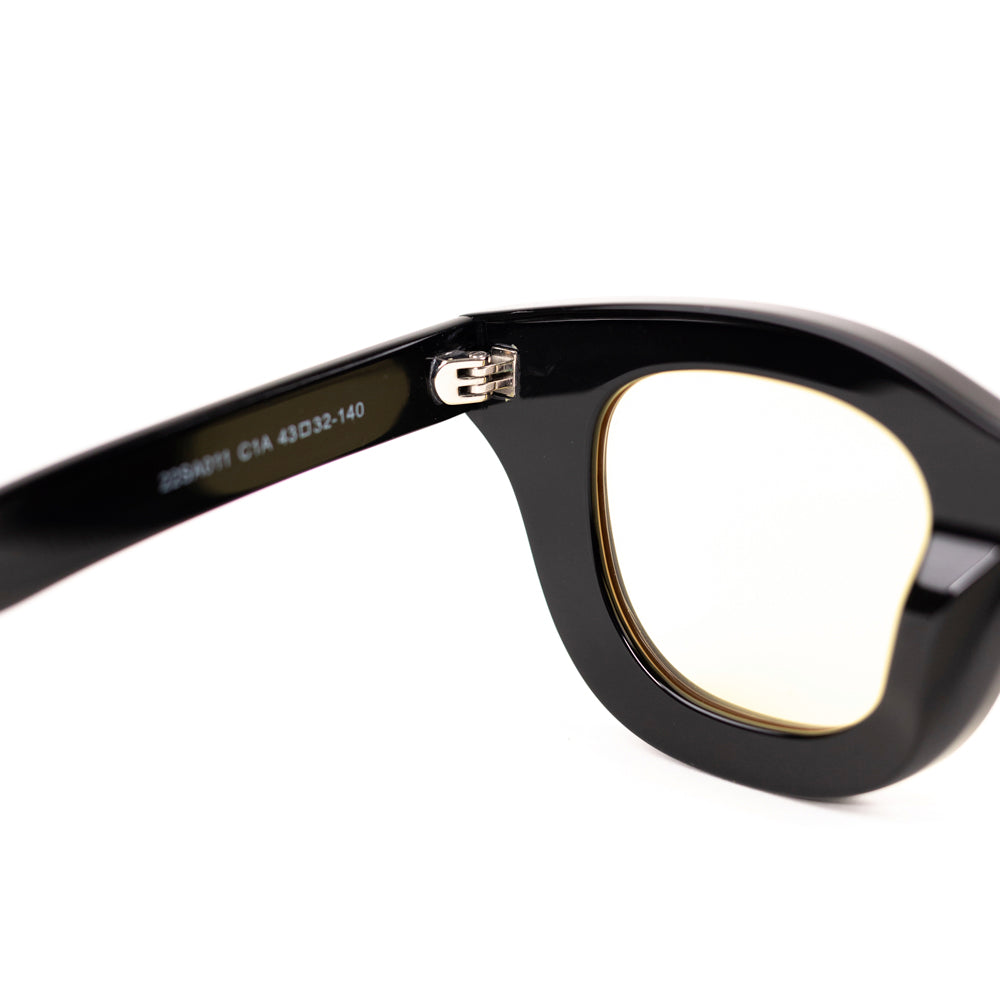 Monkstory MonkStory Thick Acetate Unisex Sunglasses - Black With Yellow Lens
