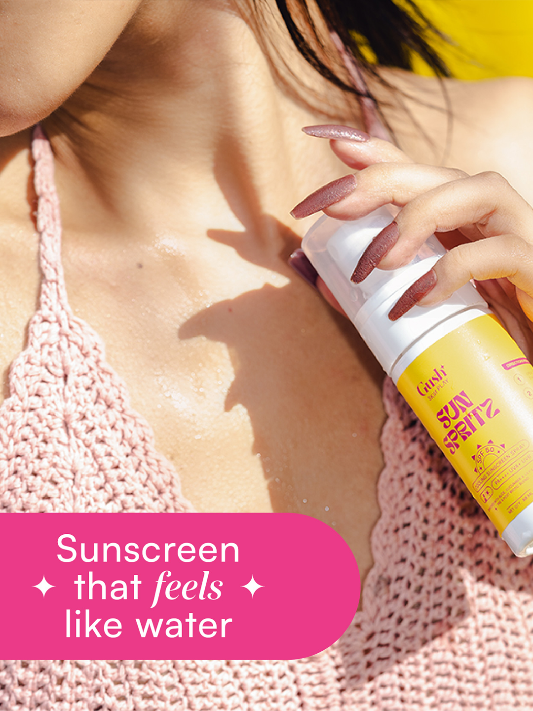 Gush Beauty Sun Spritz SPF50 PA++++ UVA+ UVB Cooling Cucumber Sunscreen Spray | 50 ml