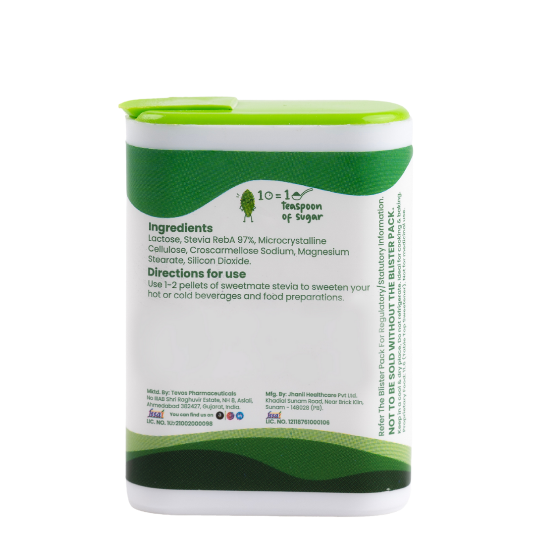 Sweetmate Stevia Tablets 100 Servings/Pack | Plant Based