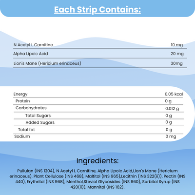 Focus+ Oral Strips | Boost Concentration and Brain Function | 30 Slips