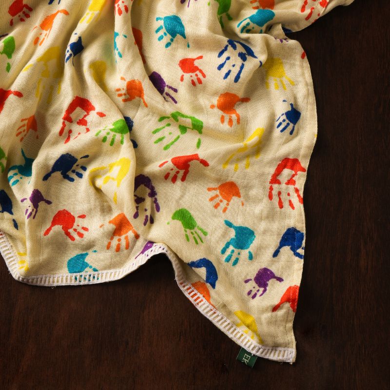 Ecokari Soft Hand-printed Muslin Stole for Women