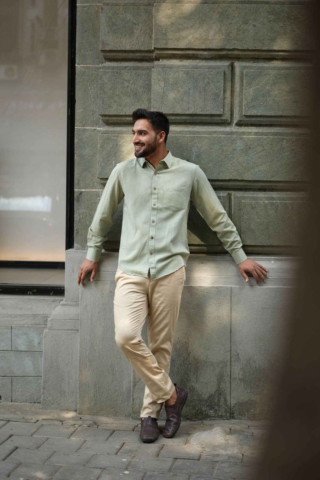 Earthy Route Military Green · Full Sleeve Shirt