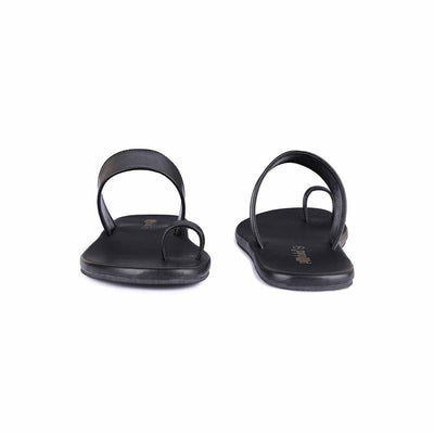 Vaana Toe-Ring Vegan Leather Slides for Men (Black)