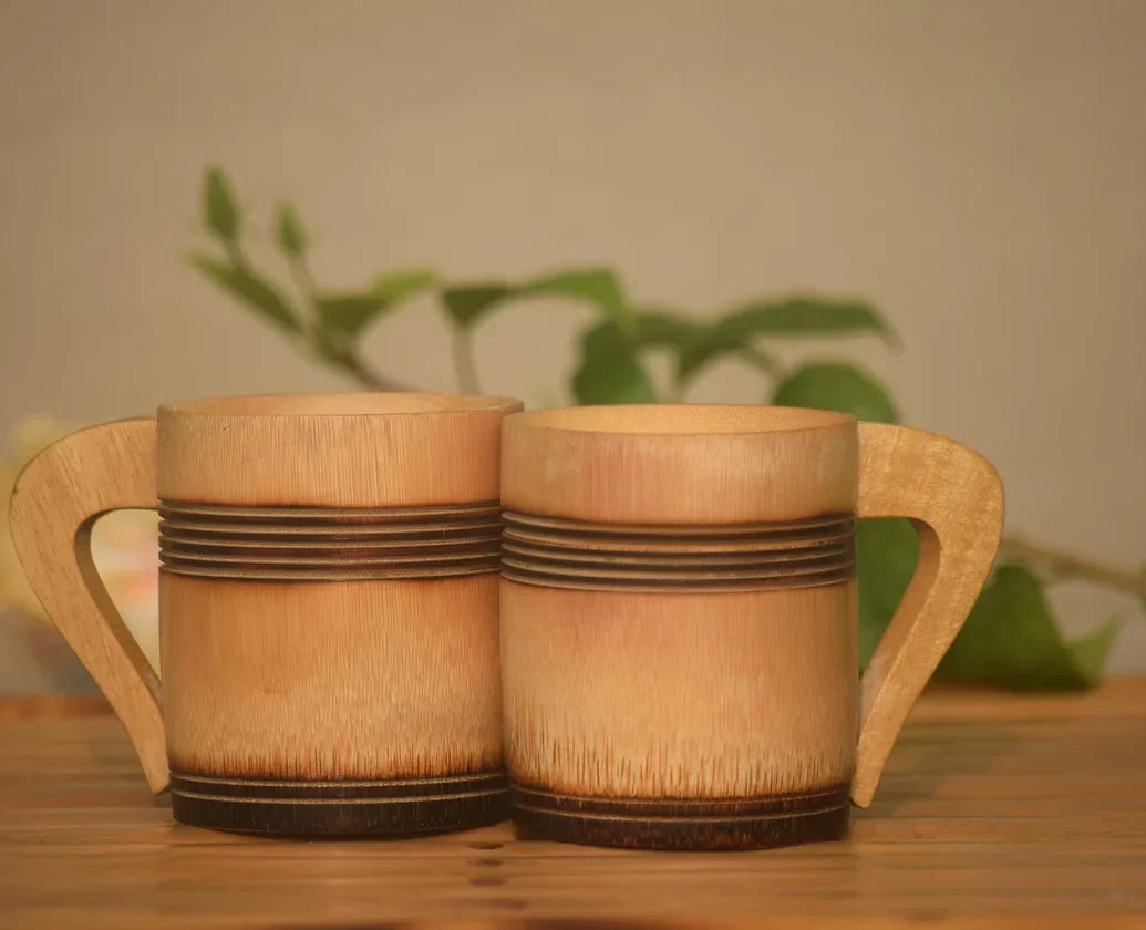 Handmade Bamboo 3 inch Tea Cup with Smoked Finish