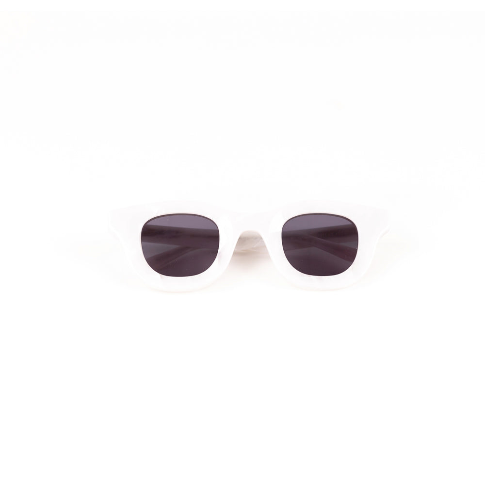 Monkstory MonkStory Thick Acetate Unisex Sunglasses - Marbleous White