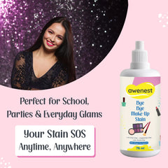 Instant Makeup Stain Remover - awenest Bye Bye Makeup Stain - Fabric Stain Remover | For Makeup Stains on Fabrics - Lipstick, Foundation, Nail Polish and More, 75 ml
