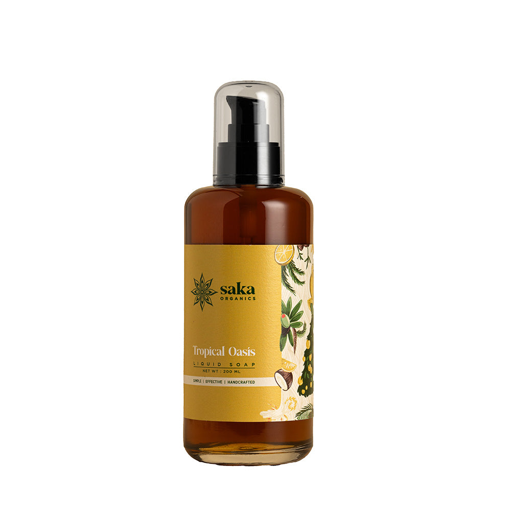 Saka Organics - Tropical Oasis | Handmade Liquid Soap with Moisturizing Gel | Natural Spa Gel for Normal Skin (200ml)