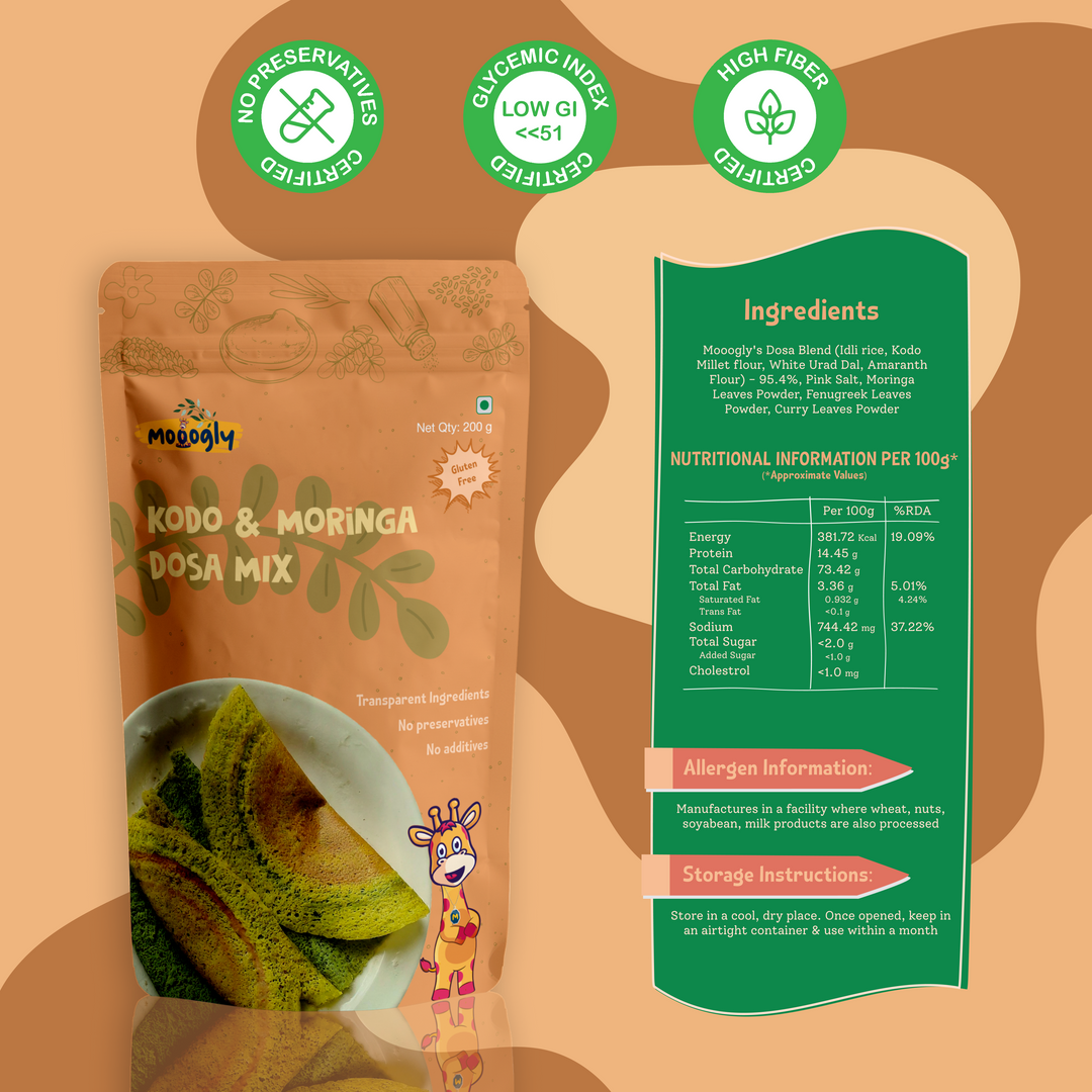 Mooogly Kodo and Moringa Dosa Mix - 200 grams