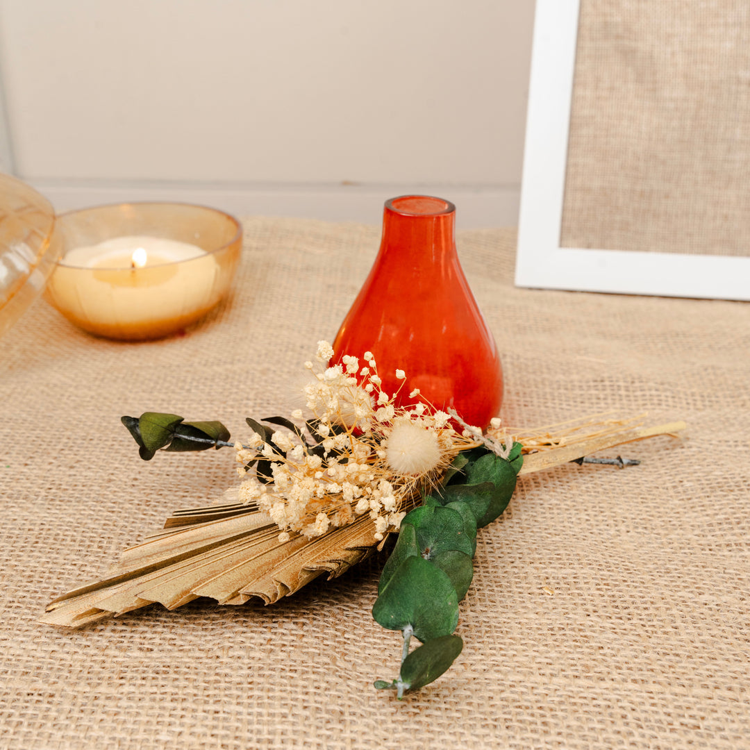 Amber Serenity Reed Diffuser with Dried Flowers & Vase | Home Fragrance