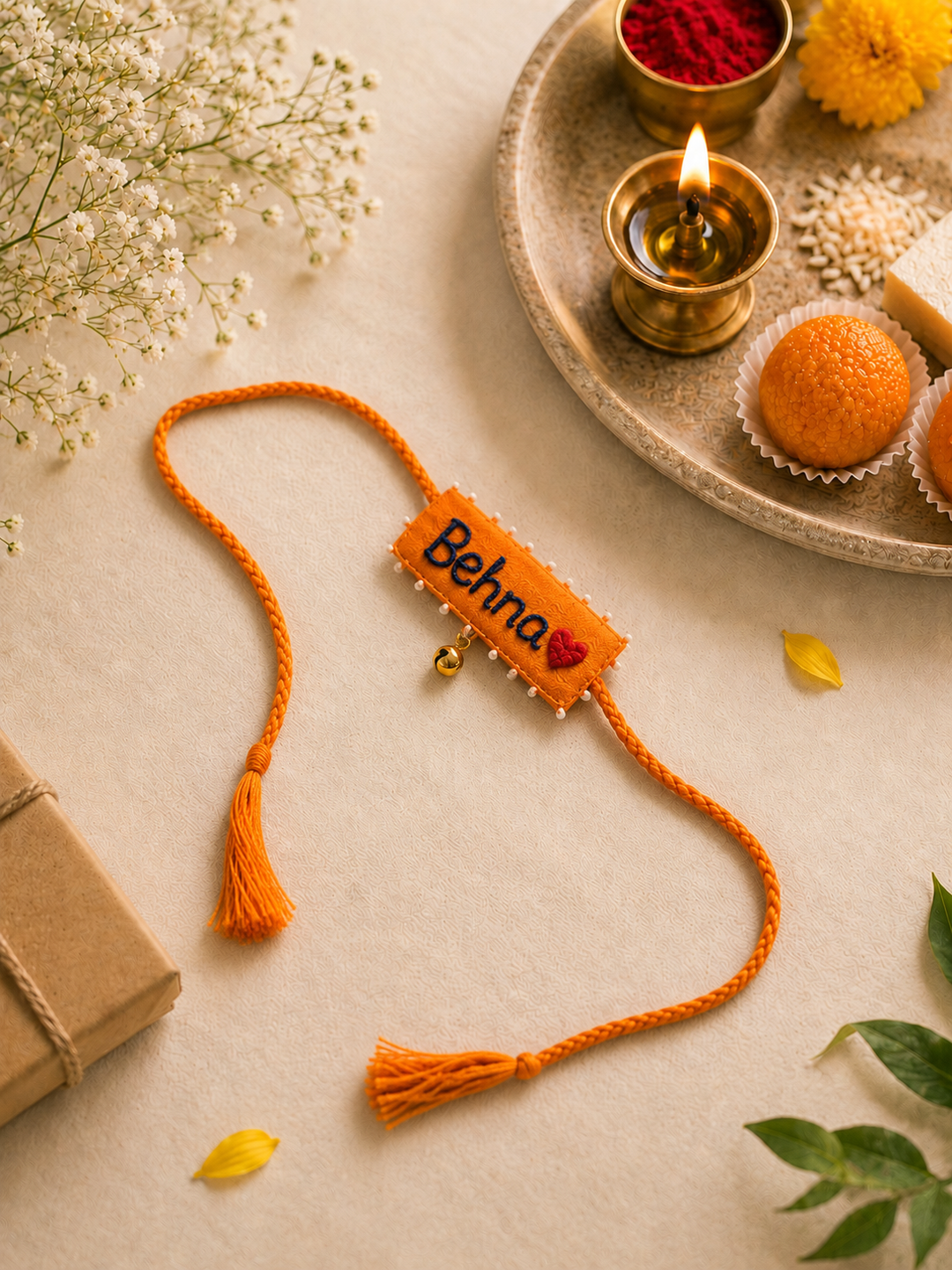 Behna Forever Rakhi | Handmade Hand-Embroidered Rakhi for Sister